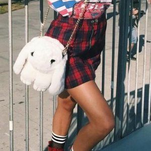 NEW LF seek the label red plaid mini skirt M